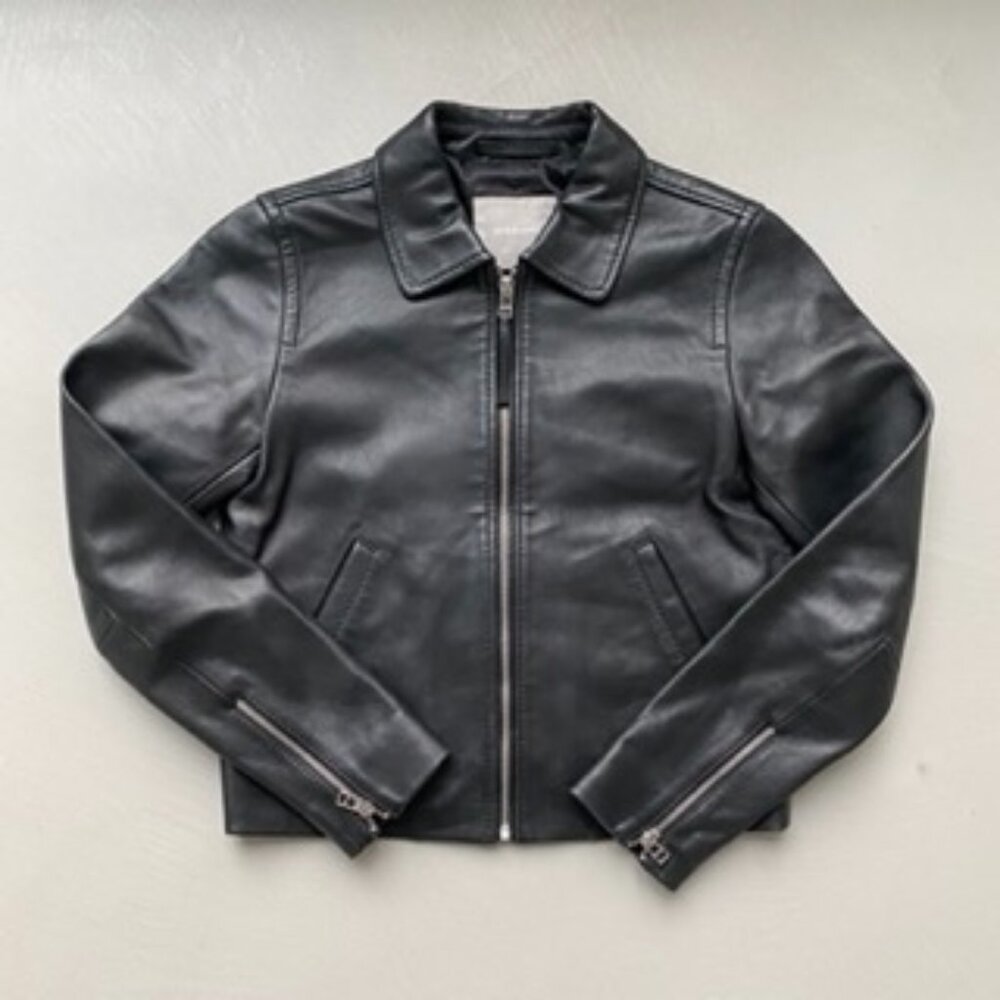 Everlane The Modern Leather Jacket - Black, Size XS